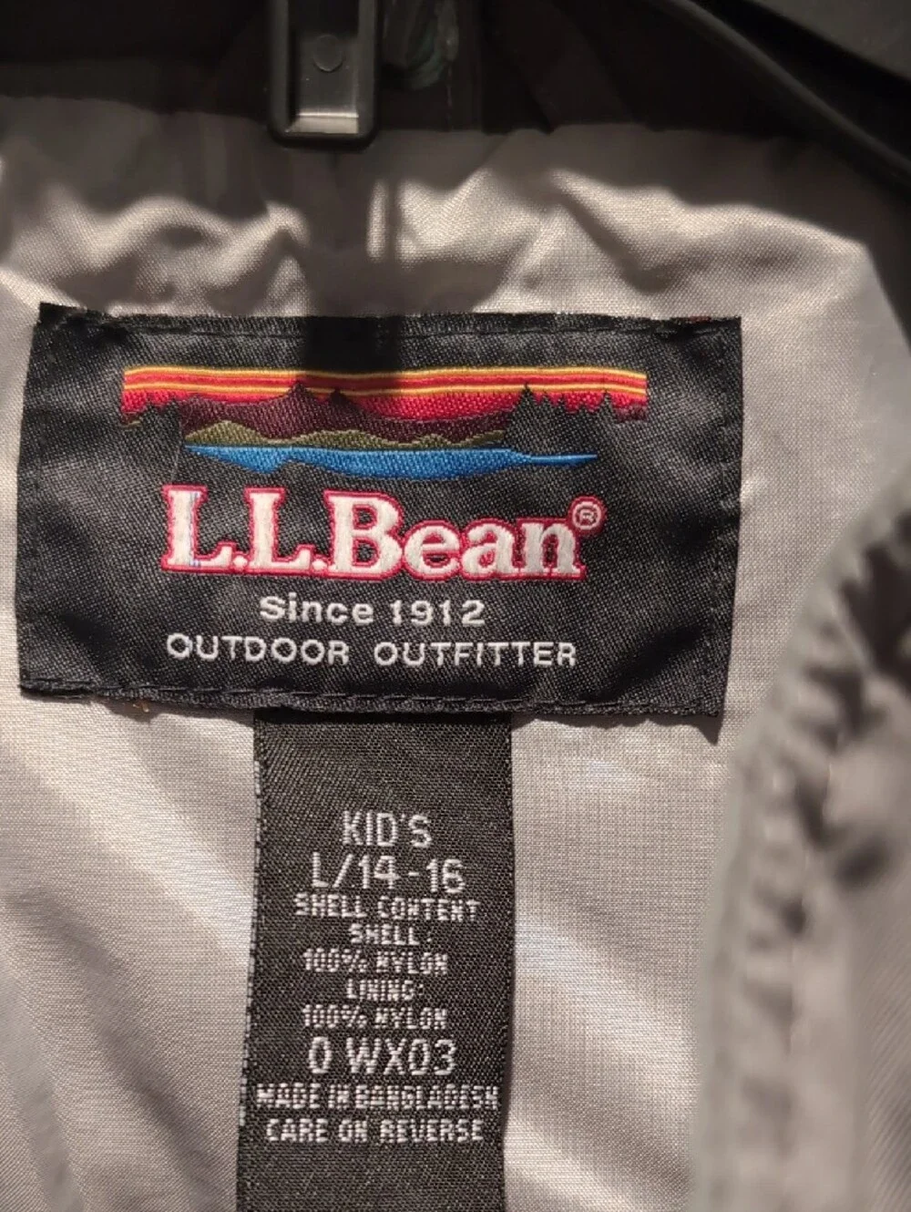 L.L. Bean Hooded Colorblock Jacket in Gray, Orange & Cream